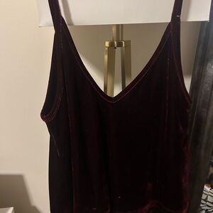 Tobi Red Velvet Camisole Sleeveless Top